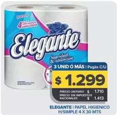 Elegante - Papel Higiénico H/Simple