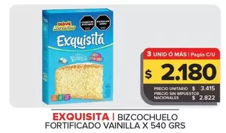 Exquisita - Bizcochuelo Fortificado Vainilla