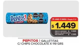 Pepitos - Galletitas C/Chips Chocolate