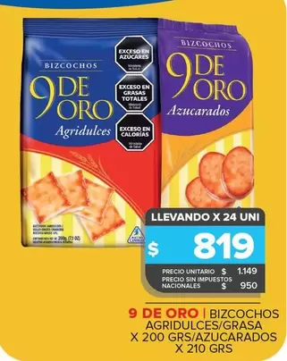9 De Oro - Bizcochos Agridulces