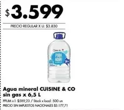 X$ - Agua mineral sin gas