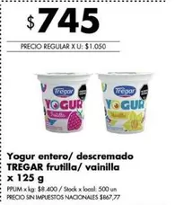 Tregar - Yogur entero/ descremado