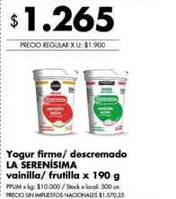 La Serenísima - Yogur firme/ descremado