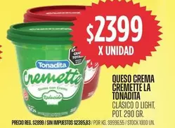 Tonadita - Queso Crema Cremette