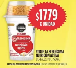 La Serenísima - YOGUR NUTRITION ACTIVA CEREALES