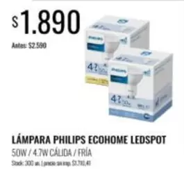 Philips - LAMPARA ECOHOME LEDSPOT 50W / 4.7W CLIDA / FRA