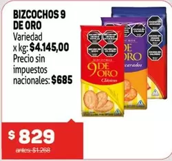 9 de oro - BIZCOCHOS 9 DE ORO