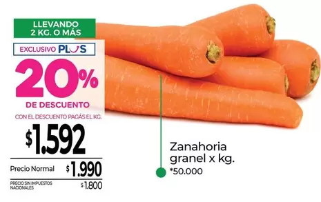 X$ - Zanahoria granel