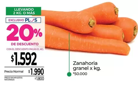 X$ - Zanahoria granel