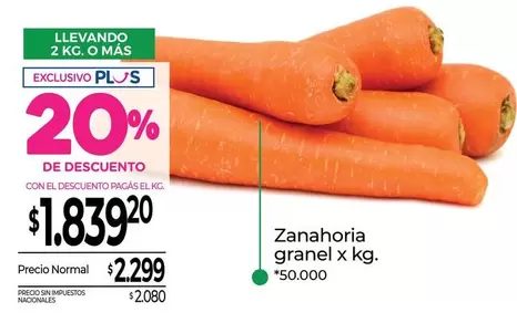 X$ - Zanahoria granel
