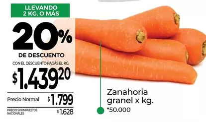 X$ - Zanahoria granel