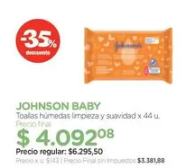 X$ - Toallas húmedas limpieza y suavidad x 44 u.