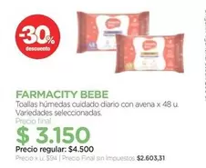 farmacity - Toallas húmedas cuidado diario con avena