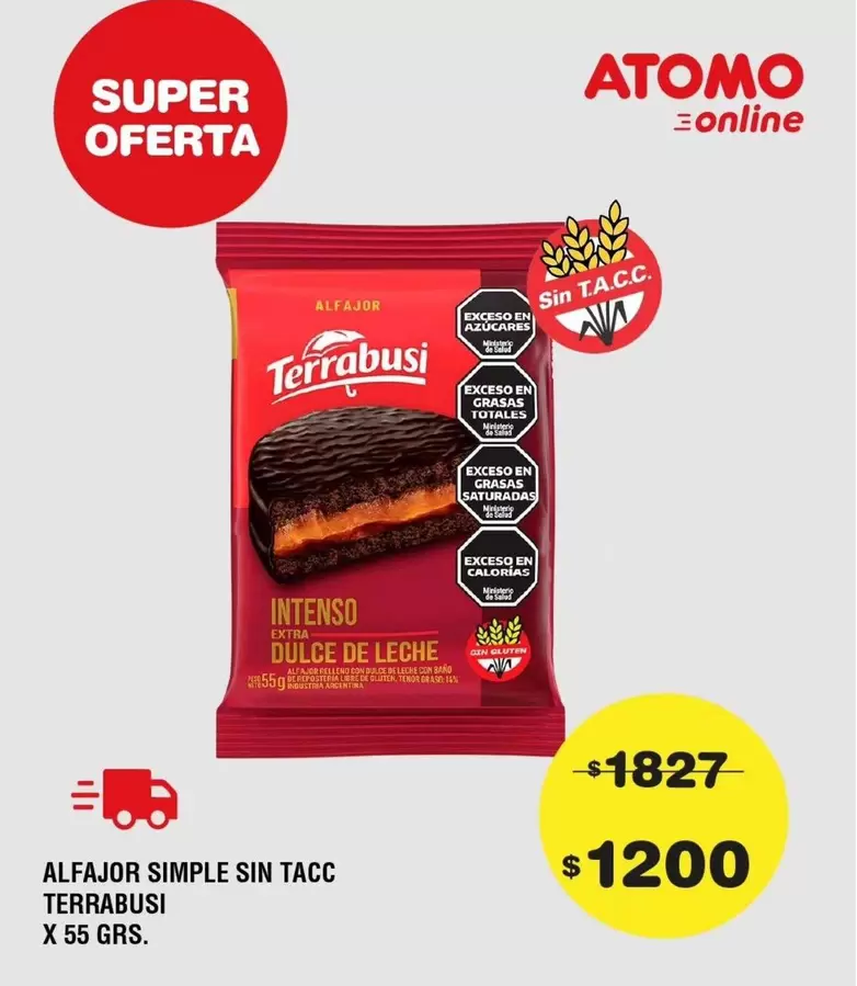 Terrabusi - ALFAJOR SIMPLE SIN TACC