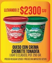 Tonadita - Queso con crema Cremette