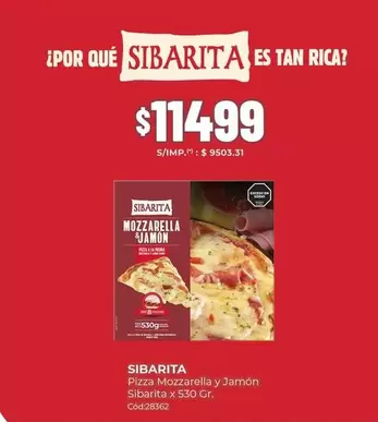 Sibarita - Pizza Mozzarella y Jam
uevo n