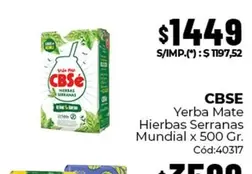 CBSE - Yerba Mate Hierbas Serranas Mundial x 500 Gr.