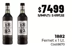 1882 - Fernet x 1 Lt. Cód:8670