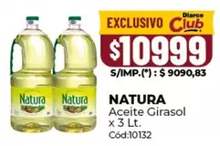 Natura - Aceite Girasol x 3 Lt. Cód:10132