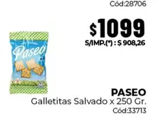 Paseo - Galletitas Salvado x 250 Gr. C
uevo:33713
