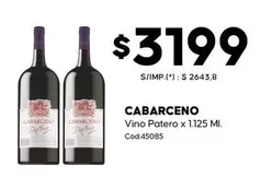 Cabarceno - Vino Patero x 1.125 Ml. Cod:45085