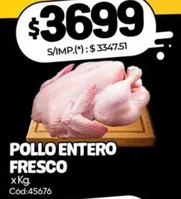 POLLO ENTERO FRESCO x Kg. Cód:45676