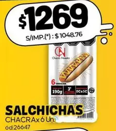 SALCHICHAS CHACRA x 6 Un