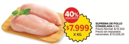X$ - Suprema de Pollo Congelada