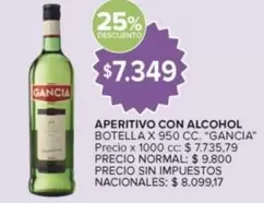 Gancia - APERITIVO CON ALCOHOL