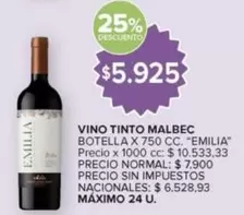 Emilia - VINO TINTO MALBEC
