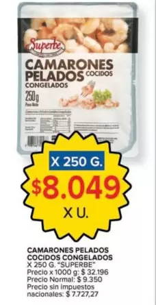 Superbe - CAMARONES PELADOS COCIDOS CONGELADOS