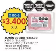 X$ - JAMÓN COCIDO FETEADO