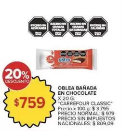 Carrefour - Oblea Bañada en Chocolate