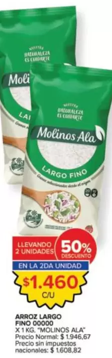 Molinos Ala - ARROZ LARGO FINO 00000