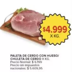 X$ - PALETA DE CERDO CON HUESO/ CHULETA DE CERDO