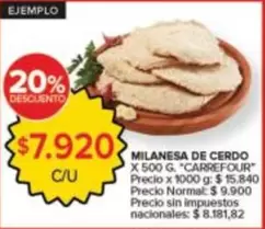 Carrefour - MILANESA DE CERDO