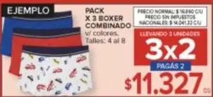 PACK X 3 BOXER COMBINADO
