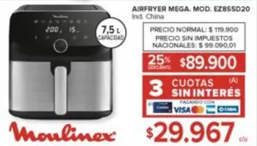 Moulinex - AIRFRYER MEGA. MOD. EZ8550D20