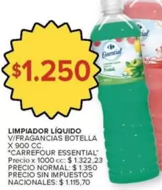 Carrefour - LIMPIADOR LÍQUIDO V/FRAGANCIAS BOTELLA X 900 CC