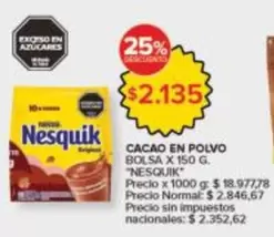 Nesquik - CACAO EN POLVO