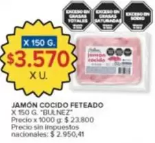 X$ - JAMÓN COCIDO FETEADO