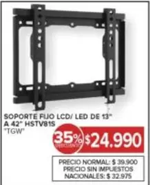 TGW - SOPORTE FIJO LCD/ LED DE 13" A 42"