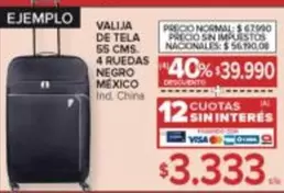 Negro - Valija de tela