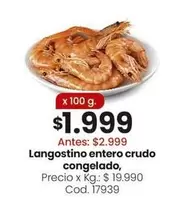 X$ - Langostino entero crudo congelado