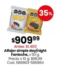 Fantoche - Alfajor simple day/night , x 50 g. Cod. 586863-586864