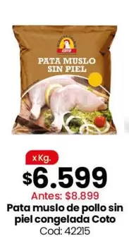 Coto - Pata muslo de pollo sin piel congelada