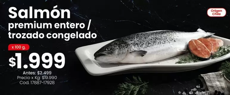 Premium - Salmón premium entero / trozado congelado