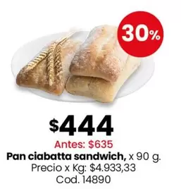 X$ - Pan ciabatta sandwich