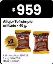 Tofi - Alfajor simple unitario