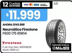 Firestone - Neumático F600 175 65R14